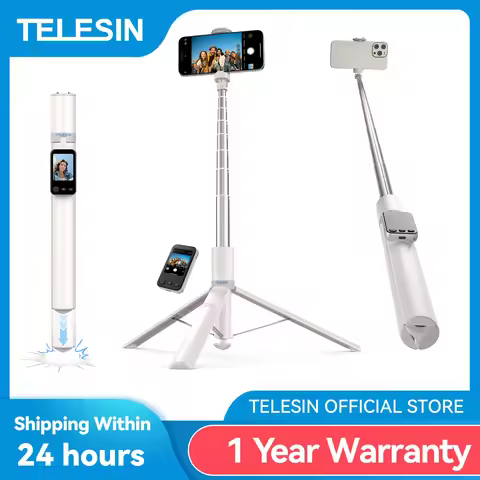 TELESIN 1.7M Screen Monitor Remote Control Wireless Bluetooth Selfie Stick Tripod For Smart Phone Ip
