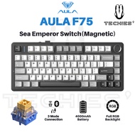 AULA F75 Mechanical Keyboard 75% 80Key RGB TriMode Wired Bluetooth 2.4G Gasket Structure Gaming Keyb