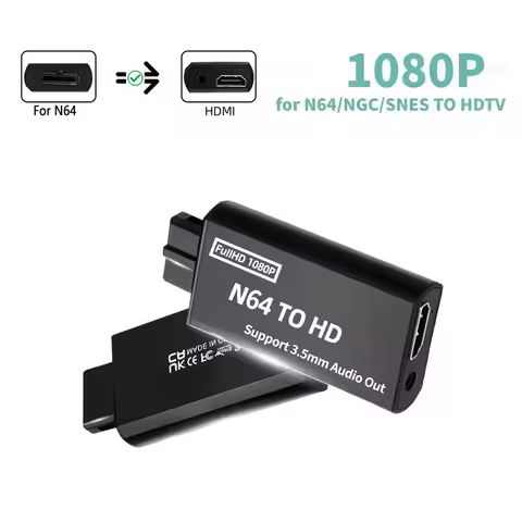 Converter Adapter For N64 to HDMI-compatible Full HD Support 3.5mm Audio Cable for N64/NGC/SNES Cons