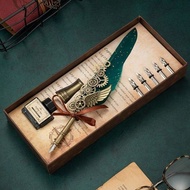 Retro European Style Gear Mechanical Style Dip Pen Feather Set Premium Gift Box Feather Pen