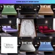 Bedsheet 3in1 Satin Silk Bedsheet with Pillowcase Set Bedsheet Fully Garterized Bedsheet Pillowcase