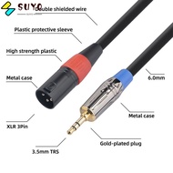 SUYO 3.5mm TRS to XLR Cable, Male to Male Noise Reduction 3PIN XLR Male to 3.5mm Cable, Flexible Los