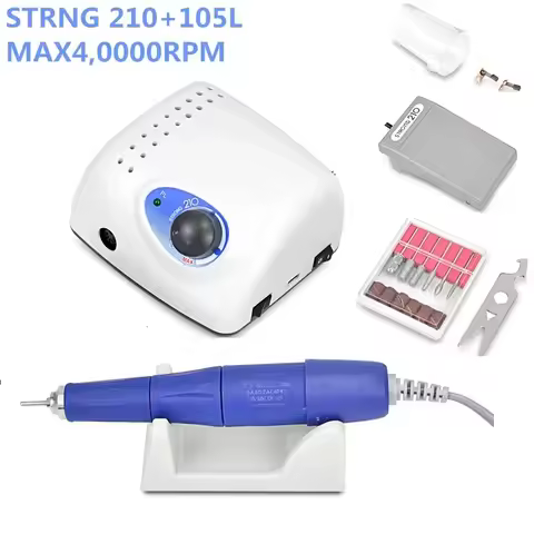35K/40K/45K Authent 65W Electric Nail Drill Machine Strong 210 plus 105L 102L 2.35mm Model Manicure