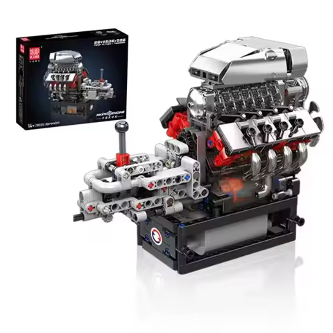 Mould King 10225 V8 Engine Model Building Kit - 855pcs DIY Assembly Brick Set