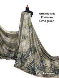 kain armani silk motif ecoprint kain untuk gamis kain lembut