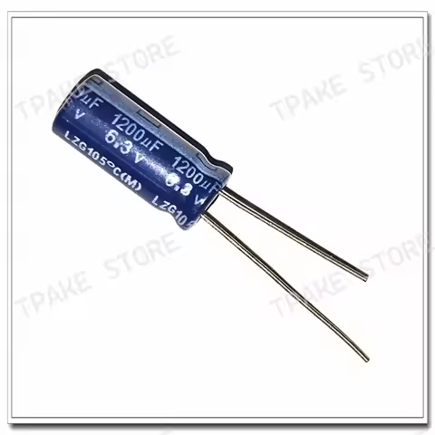 10pcs 1200uF 6.3V 1200MFD 6.3Volt 8x20mm Aluminum Electrolytic Capacitor Radial1200mf6.3v 1200uf6.3v