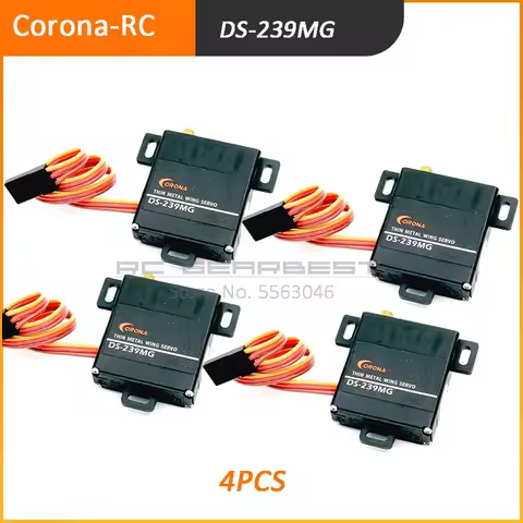 4PCS Corona DS239MG Digital Slim Wing Servo Metal Gear 4.6kg / 0.15sec / 22g RC Glider Servo