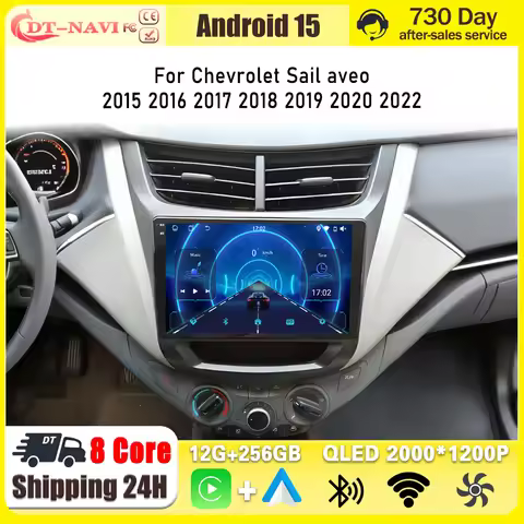 Android 15 For Chevrolet Sail aveo 2015 2016 2017 2018 2019 2020 2022 Car Radio carplay DSP 2 din 4G