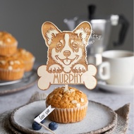 Corgi cake topper, Personalized fur kids birthday topper, dog's birthday, dog party, dog party props