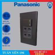 3-Device Face Set Includes 2 Single Sockets + B Switch) Panasonic Metallic Black Wide Series Quick P