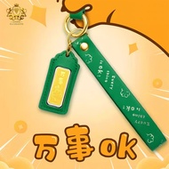 【CHOW Goldsmith】Everything Smoothly 999 Pure Gold Gold Bar（0.2g）Fine Gold Investment Gold Bar Emas P