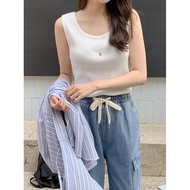 Codibook|Korea Korea 09WOMEN Golden Ribbed Sleeveless Vest Women's Clothing