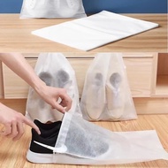 5Pcs Pack Premium Quality Non-woven Fabric Beam Port Drawstring Shoe Storage Bag / Environmental Friendly Dust-proof Sun Protection Shoe Cover / Travel Portable Shoe Dry Dags