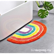 Rainbow Semi-circular Floor Mat Living Room Home Door Mat Bedroom Floor Mat Bathroom Non-slip Mat Ab
