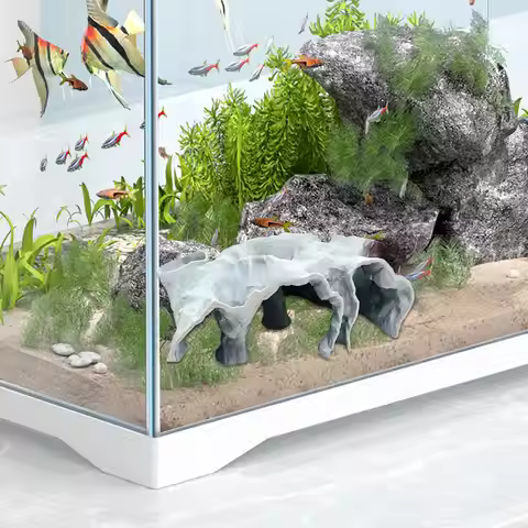 Fish Tank Hideouts Aquarium Underground Tunnel Cave Breeding Shelter Landscape Decoration for Betta 