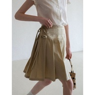 Eggka lace-up pleated skirt