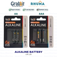 *RHUMA* GRABBIT ALKALINE AA & AAA BATTERY 2PCS PER PACK