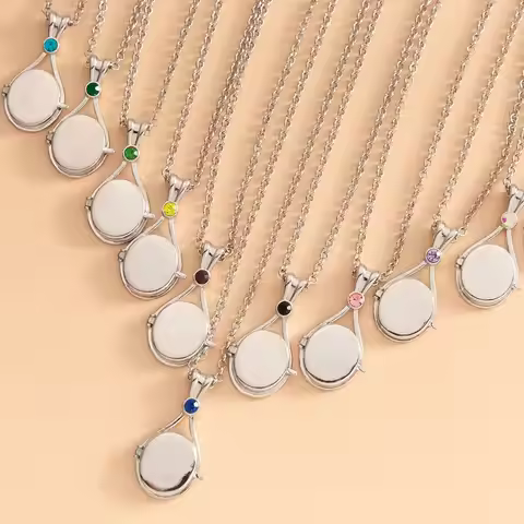 H2O Locket Just Add Water Picture Oval Round Locket Engraved Necklace Silver Color Mermaid Ocean Sea