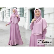 JUBAH NUSAIBAH + KHIMAR UMAIRAH | JUBAH MUSLIMAH | JUBAH MODEN TERKINI | DUSTY PURPLE