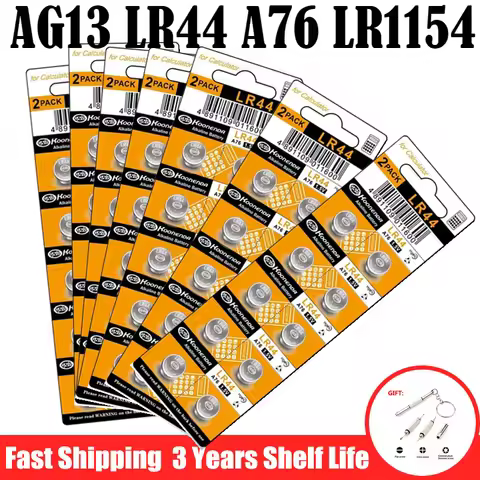 6-100PCS AG13 LR44 Button Batteries LR 44 L1154 RW82 SR1154 SP76 pila SR44 A76 LR1154 GP7 Cell Coin 