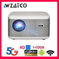 WZATCO โปรเจคเตอร์แบบ Full HD A20โฟกัสดิจิตอล1080P LED เครื่องฉายภาพโฮมเธียเตอร์32G โทรศัพท์สำหรับภาพยนตร์ภาพยนตร์