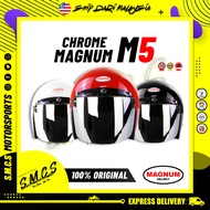 MAGNUM HELMET M5 CHROME VISOR [100% ORIGINAL] Sirim Certified TOPI KELEDAR MOTOSIKAL MAGNUM HELMET MOTOR