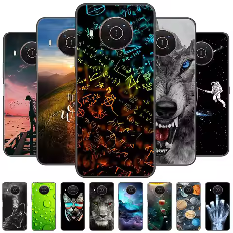 For Nokia X20 5G Case Cool Black Silicon Wolf Soft Cover for Nokia X10 / X 20 / X100 Phone Cases Ani
