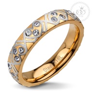 555jewelry แหวน รุ่น MNR-111G-C  (สี Pink Gold)แหวนผู้หญิง แหวนคู่ แหวนคู่รัก เครื่องประดับ แหวนผู้ชาย แหวนแฟชั่น  [R23]