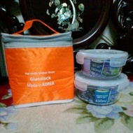 Lock&Lock 400ml glass lunch box set and Glasslock thermo bag