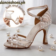 Pearl Diamond Latin Dance Shoes Sexy High Heels 6.5/7.5/8/9/10CM Wedding Salsa Dance Shoes