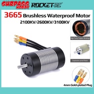 Rocket 3665 2100KV 2600KV 3100KV Waterproof Brushless Motor 5mm For 1/10 1/12 RC Car Model WLtoy 124