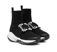 全新正品Roger Vivier RV 黑色水鑽方釦運動鞋襪靴款 #39（明星同款）Miu Miu鞋盒替代
