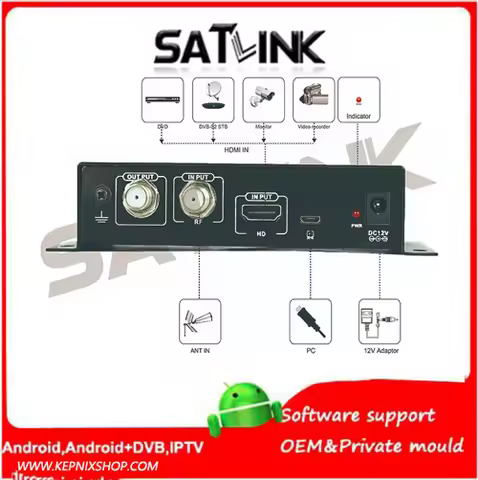 Satlink ST6503 ST-6503 Terrestrial Finder 1 Route DVB-T modulator av Single converts to DVBT RF out 