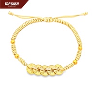 Top Cash Jewellery 999 Gold Ancient Coin Ball Charm Bracelet (Light Yellow)