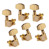 [mojotorw7] Metal 3L3R Tuning Pegs Button Key Tuner for Acoustic Folk Guitar Replacement handle 3R3L