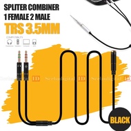 Ykf Audio Splitter Combiner 1 Female 2 Male Mic Adapter HP PC Jack Cable