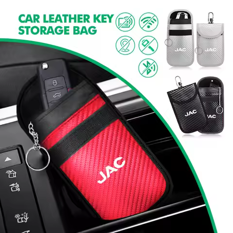 Carbon Car Key Bag Protective Cover Zipper Key Storage Box For JAC Refine J3 J2 S5 A5 J5 J6 J4 T8 Va