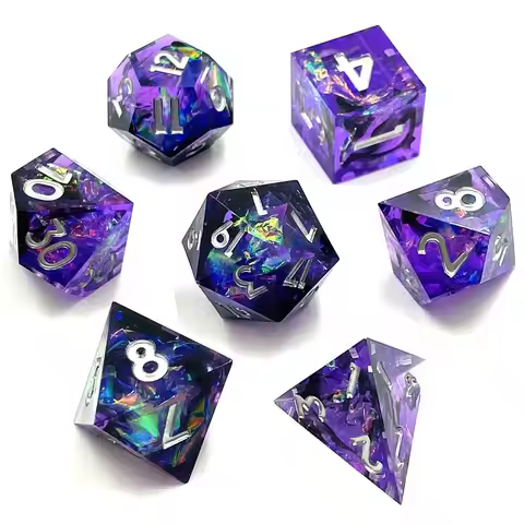 1set Resin Polyhedral Dice Set Dices Table Games Accessory D6 D8 D10 D12 D20 For D&d DND
