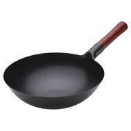 FACAI116GUJIA Traditional Wok Non Stick Pot Non-coated Carbon Steel Pow Wok With Wooden/Cast Iron Wo