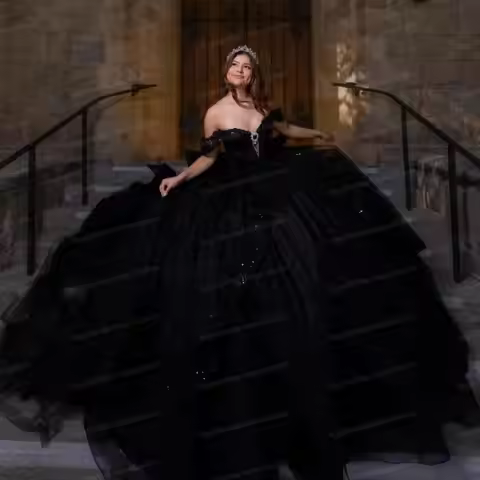 Customized Navy Blue Quinceanera Dresses 15 Year Old Quinceanera Dresses 2026 Big Bow Lace Appliqued