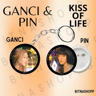 GANTUNGAN KISS OF LIFE PIN LUCKY 58 MM KEYCHAIN KPOP KEYCHAIN UNOFFICIAL ALLEN JUNGMO SERIES