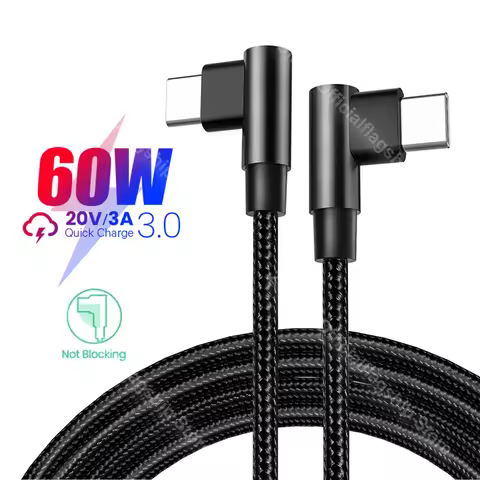60W USB C to USB Type C Cable PD 3A Fast Charging Phone Charger Cord For Huawei Samsung S21 Xiaomi P