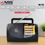 NSS Radio fm am original 5 Band Radio HiFi sterto radio am fm sale radio Adjustable Volume with Headphone Jack AC and DC Dual Power Radio NS-712