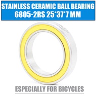 6805-2RS Stainless Bearing 25*37*7 mm ( 1 PC ) ABEC-3 6805 RS Bicycle BB Bracket Bottom 25 37 7 Cera