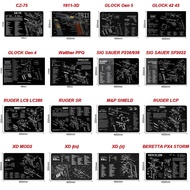 Tactical Gun Cleaning Rubber Mat Mouse Pad For Pistol HK USP 1911-3D Glock CZ-75 Sig Saure P220 P226
