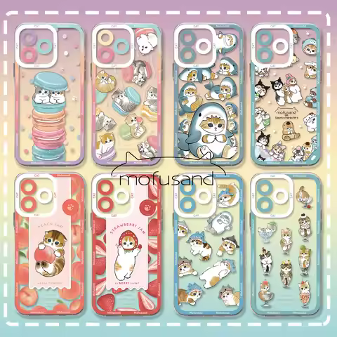 Cute M-mofusands Cat Phone Case For VIVO Y28 V30e Y75 Y03 Y36 Y100 Y17s Y76 Y22s Y16 Y50 Y21 Y20 V29