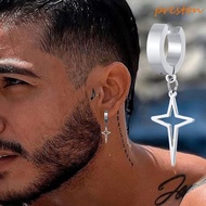 PRESTON Cross Clip Earring Gift Cool Fake Piercing Stainless Steel Male Drop Earring Non-Piercing Ea