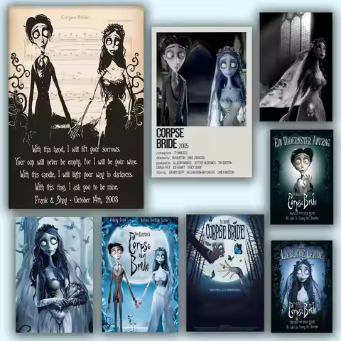 C-Corpse Bride Cartoon Poster HD Anime Hot Theme Singer/OST/Movie-Waterproof Self-Stick Home Decor