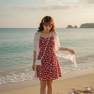 Lovapen Dress Floral Daisy Vintage Summer Beach Casual Korean Mini Cardi Black Navy Green Lilac Maro