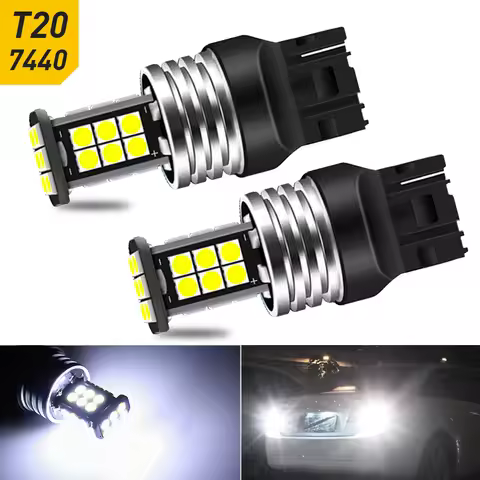 2pcs T20 W21W WY21W 7440 7440NA 7505 Led Canbus Reverse Light DC 12V W3x16d DRL Auto Backup Bulb Car